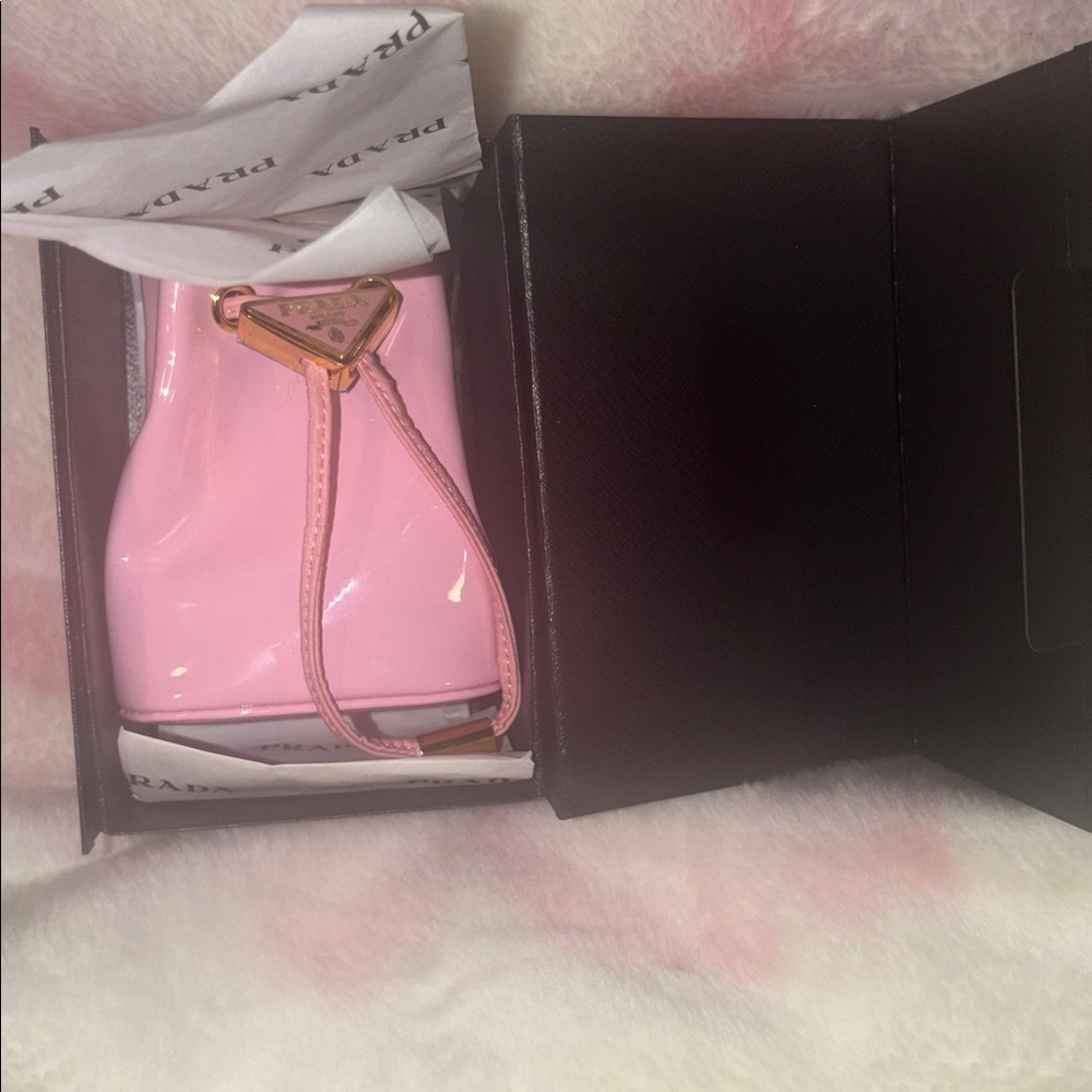 Pink Prada Micro Pouch chain strap / mini bucket bag - in box - Picture 2 of 10